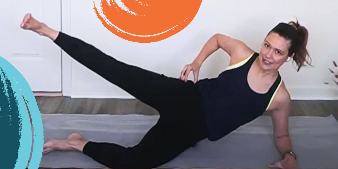 woman demonstrating a hip strengthening exercise