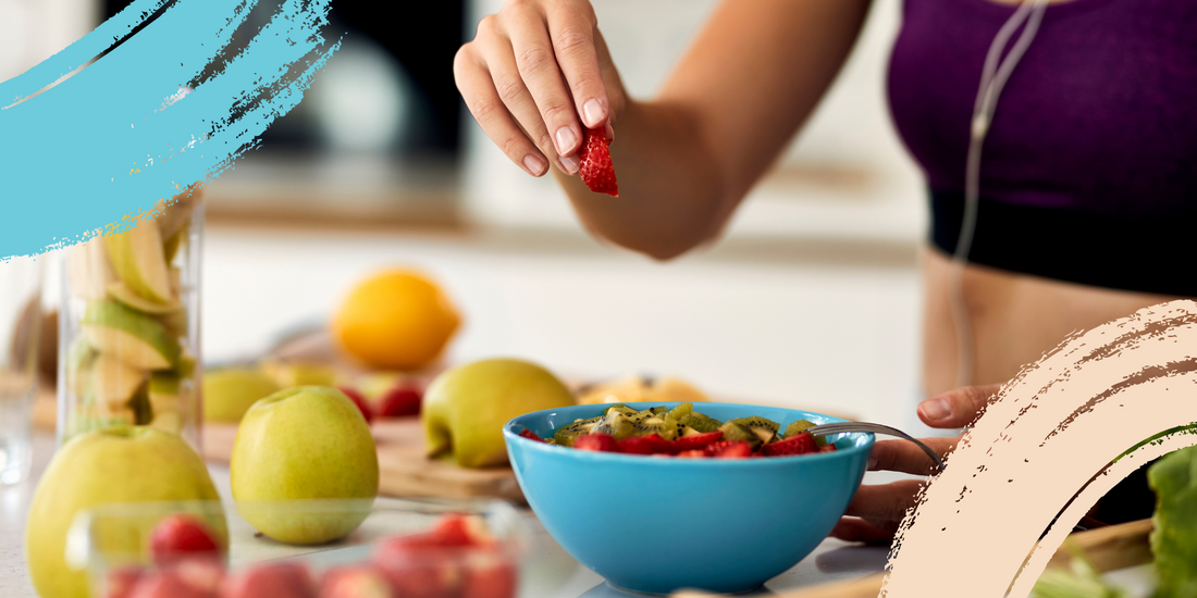 Woman in workout clothes making breakfast - Levelle Nutrition